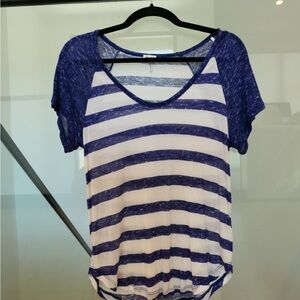 **SPLENDID Blue and White Striped Comfy T-Shirt**